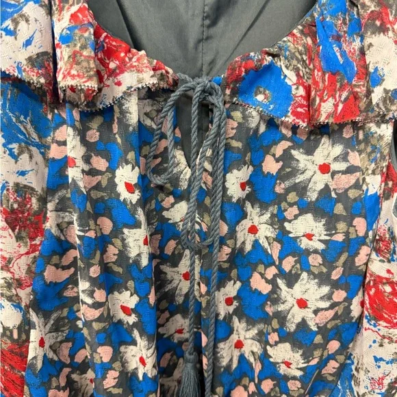 I Heart Ronson Blue and Orange High Low Sundress - Picture 5 of 9